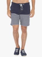 Zobello Navy Blue Striped Shorts