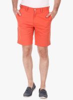 Zobello Orange Solid Shorts
