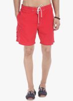 Zobello Red Solid Swim Short