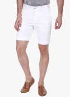 Zobello White Solid Shorts
