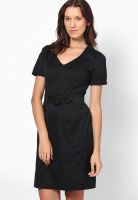 s.Oliver Black Colored Solid Shift Dress