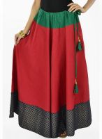 9rasa Maroon Flared Skirt