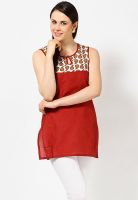 Aurelia Maroon Solid Kurtis