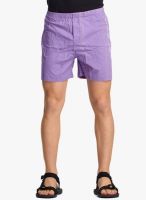 BEEVEE Purple Solid Shorts