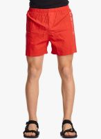 BEEVEE Red Solid Shorts