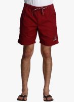 BEEVEE Red Solid Shorts