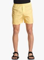 BEEVEE Yellow Solid Shorts