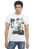 Beatles White Printed Round Neck T-Shirts