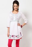 Biba 100% Cotton White Kurti