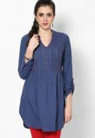 Biba Blue Solid Kurtas