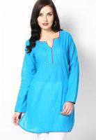 Biba Cotton Aqua Blue Kurti