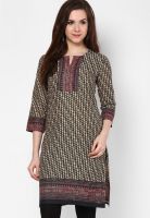 Biba Cotton Blend Black Kurti