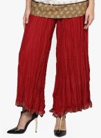 Biba-Outlet Cotton Blend Red Palazzo