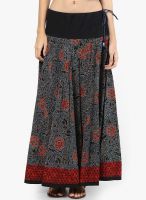 Bohemyan Blue Black Flared Skirt