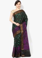 Bunkar Black Printed Silk Blend Saree