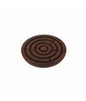 Craft Art India Brown Handcrafted Wooden Labyrinth Board Indoor Game Round (Diameter - 4 Inches)