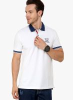 Crimsoune Club White Solid Polo T-Shirts