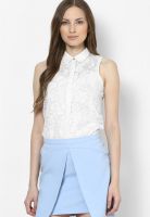 Dorothy Perkins Ivory Burnout Sleeveless Shirt