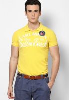 Duke Yellow Printed Polo T-Shirts