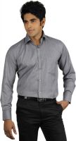 Finder Zone Men's Solid Formal Grey Shirt