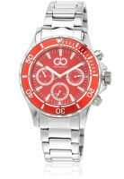 Gio Collection Gad0041-B Silver/Red Chronograph Watch