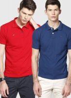 Hubberholme Pack Of 2 Blue Solid Polo T-Shirts