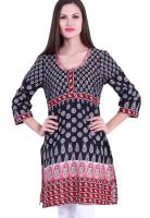 Indidori Black Printed Kurta