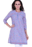 Indidori Blue Printed Kurtis