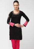 Ira Soleil Black Printed Kurtis