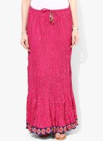 Jaipur Kurti Pink Flared Skirt