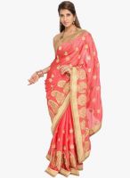 Jashn Pink Embroidered Saree