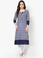 Kira Blue Printed Kurta