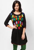 Kurti'S Black Solid Kurtis