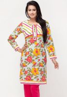 Kurti'S White Printed Kurtis