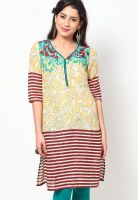 Kurti'S Yellow Printed Kurtas