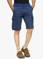 London Bee Blue Solid Shorts