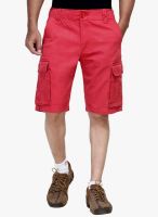 London Bee Red Solid Shorts
