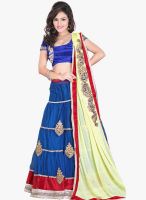 Lookslady Blue Embroidered Saree