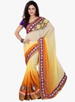 Lookslady Yellow Embroidered Saree