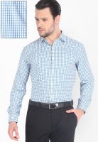 Mark Taylor Checks Aqua Blue Formal Shirt