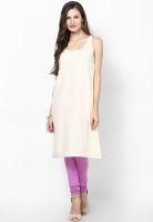 Mineral Beige Colored Solid Shift Dress