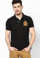 Monteil & Munero Black Solid Polo T-Shirts