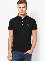 Monteil & Munero Black Solid Polo T-Shirts