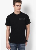 Monteil & Munero Black Solid Round Neck T-Shirt