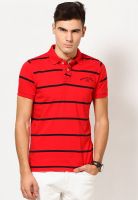 Monteil & Munero Red Striped Polo T-Shirts