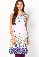 People White Printed Kurtis