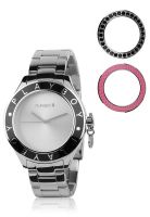 Playboy Bpb-0015-C Silver/White Analog Watch