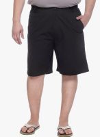 Pluss Black Solid Shorts