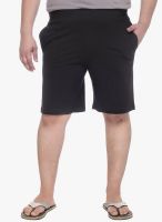 Pluss Black Solid Shorts