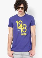 Puma Navy Blue Round Neck T-Shirts